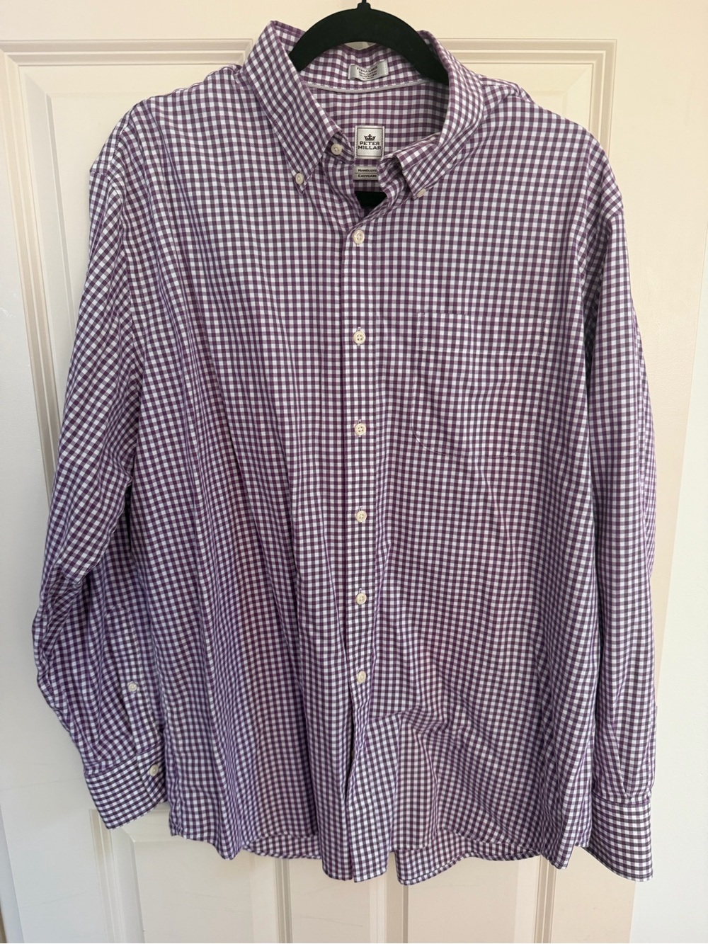Peter Millar light Purple Gingham Button-Down Shirt xl